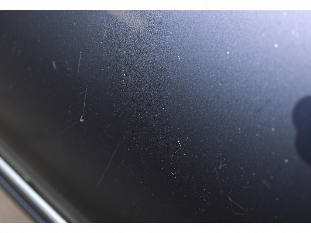 Dull swirled car paint before paint correction